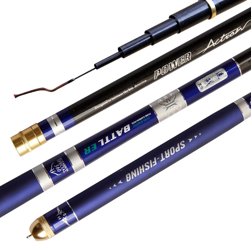 

3.6-5.4m High Carbon Super Hard Fishing Rod Competitive Pure 19 Tonality 8H Hardness Sturgeon Pole Black Pit