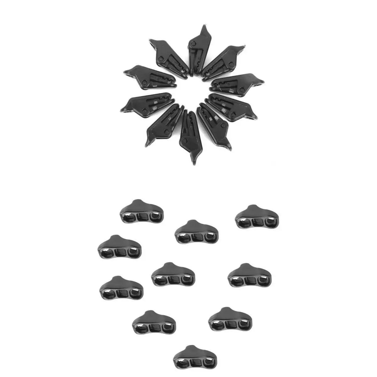 10 X Awning Clamp Tarp Clips Snap Tent Tighten Tool + Rope Tensioner