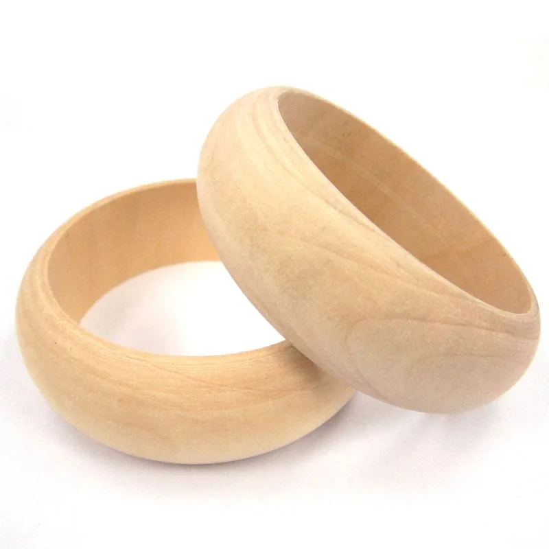 Natural flat wooden bangles  (3)