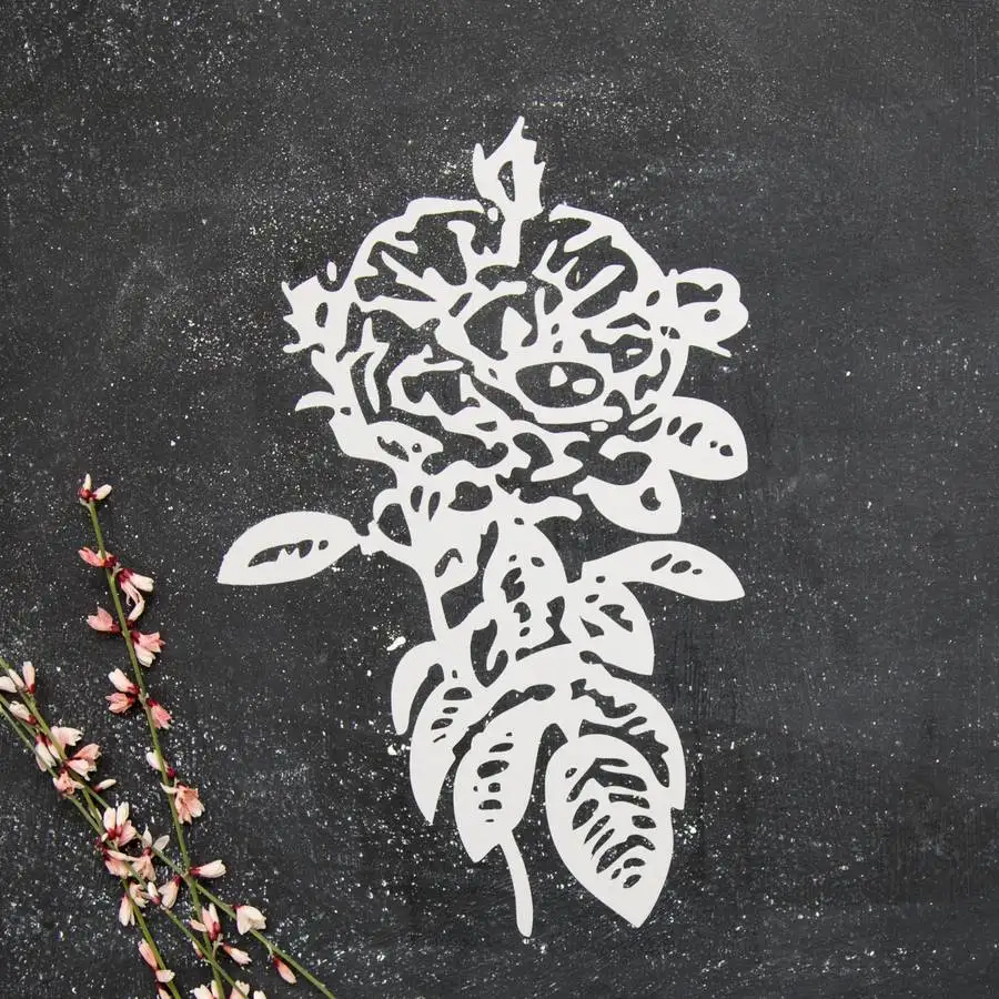 Rose Wall Decal Beautiful Flowers Wall Stickers For Bedroom Living Room