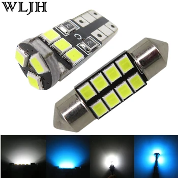 

WLJH 6x Led T10 Wedge 31mm Festoon 2835 SMD Interior Dome Map License Plate Trunk Lights Led Package for Mazda 3 2012 2011 2010