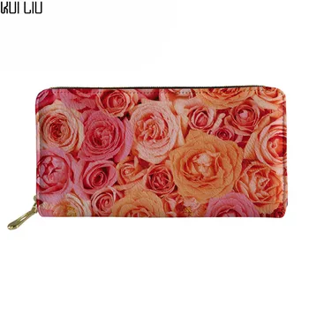 

Customized Women Purses&Wallets Mini Coin Purse for Teenage Girls Slim Zipper PU Leather Wallet Vintage Pattern Ladies Wallet