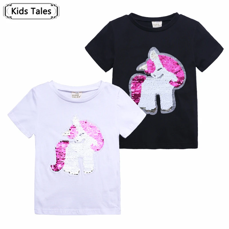 Camisetas de mágicas para niños y niñas, Camiseta Reversible algodón informal, de moda de verano, SC169|Camisetas| AliExpress