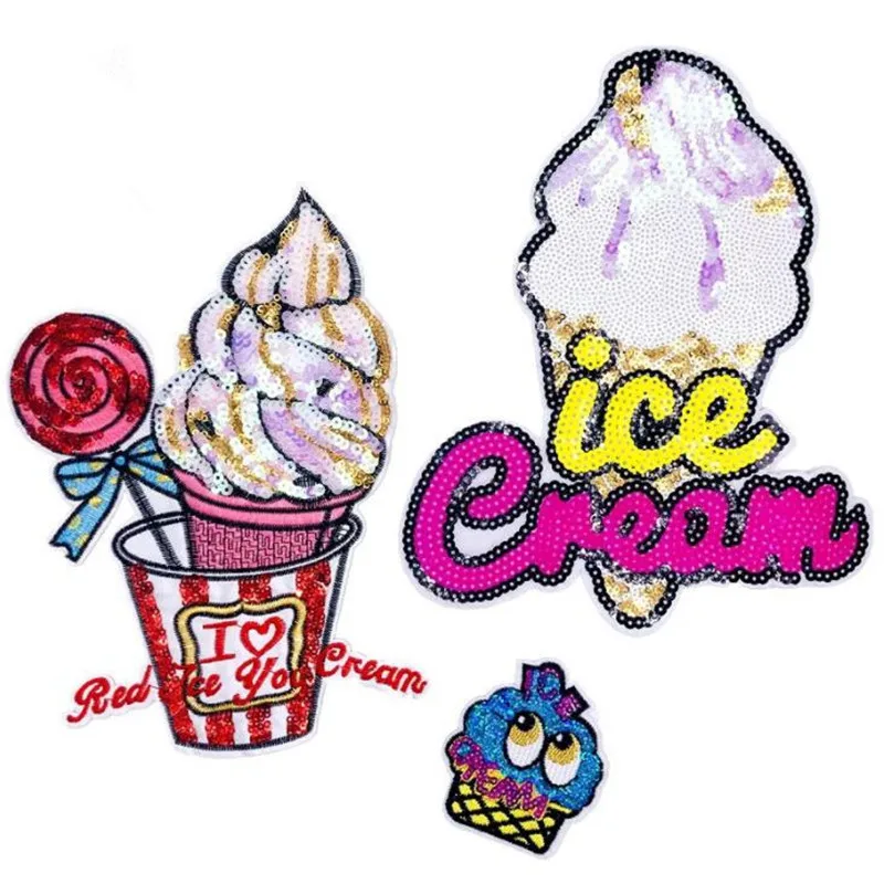 

ChicLady Diy sequin patch OG Ice cream deal with it Sew on patches for clothes Ulzzang Stranger things accessories 3D Sticker