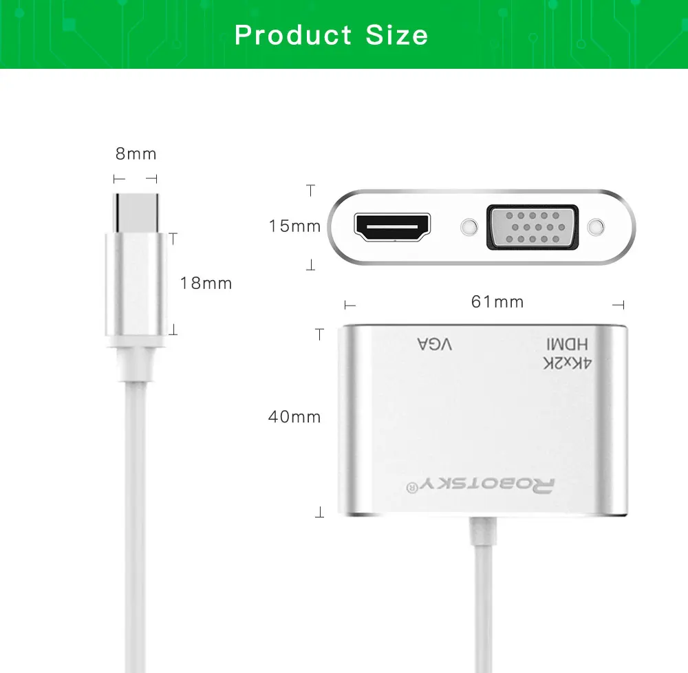 Тип usb с разъемами типа c и HDMI 4 K* 2 K VGA USB C адаптер HDMI VGA для MacBook Pro ChromeBook Xiaomi huawei Коврики 10 samsung Galaxy S8