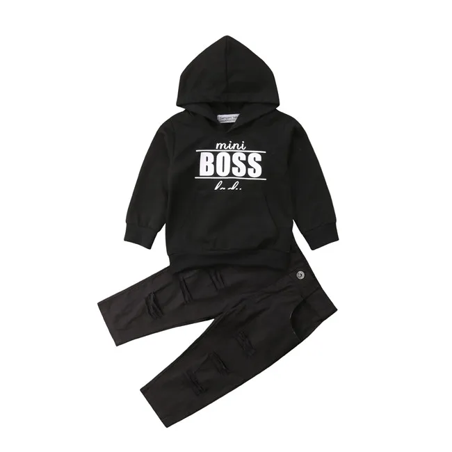 2pcs Newborn Infant Baby Boy Girls Outfits Hooded Tops+Pants Kids Clothes Set