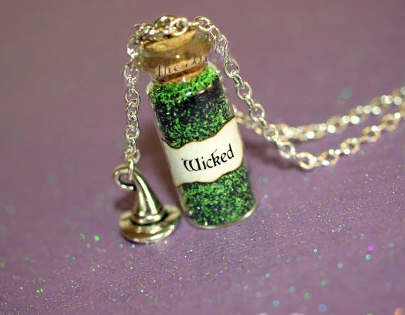 

12pcs/lot WICKED Necklace with a Witch's Hat Charm, Once Upon a Time, Wicked Zelena, Wizard of Oz necklace