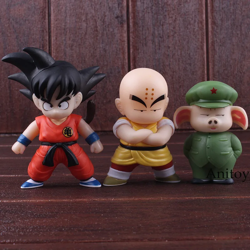 Игрушки Dragon Ball Gokou Son Goku Krillin Klilyn Oolong Dragon Ball ПВХ Аниме Фигурки Коллекционная модель игрушки 3 шт./компл