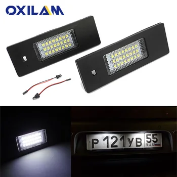 

2Pcs Error Free Car LED License Plate Lights For BMW E63 E64 E81 E87 E85 E86 1 6 Z Series 18SMD 3528 Signal Lamp 12V 6000K White