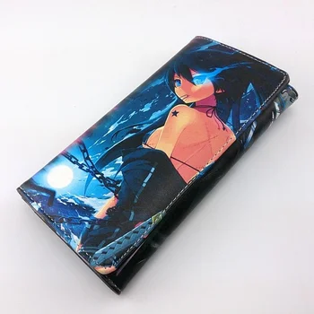 

BLACK ROCK SHOOTER Anime Men Women's Gift Money Bag Synthetic Leather Long Purse with Button