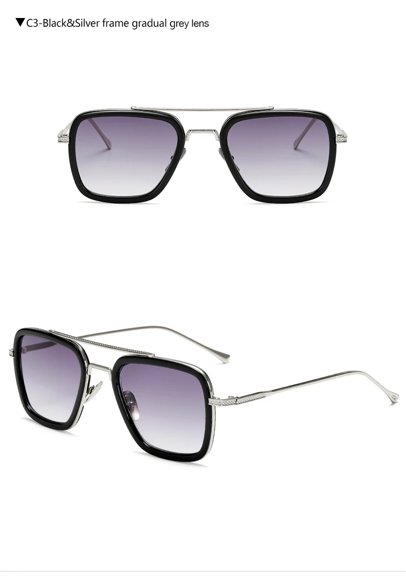 Мужские Ретро солнцезащитные очки в стиле стимпанк, фирменный дизайн, Тони Старк, Железный человек, мужские ветрозащитные очки в стиле панк, UV400, металлическая оправа, солнцезащитные очки