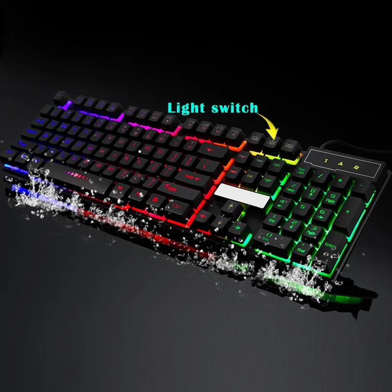 Gaming Keyboard 104 Keys Mechanical Fell Wired USB Keyboards RGB LED Backlit for Overwatch LOL LSMK99