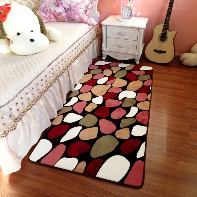 Multi Color Stone Pattern Large Size Bed Mat Rugs Floor Carpet Multi Color Stone Pattern Large Size Bed Mat Rugs Floor Carpet Bedside Anti