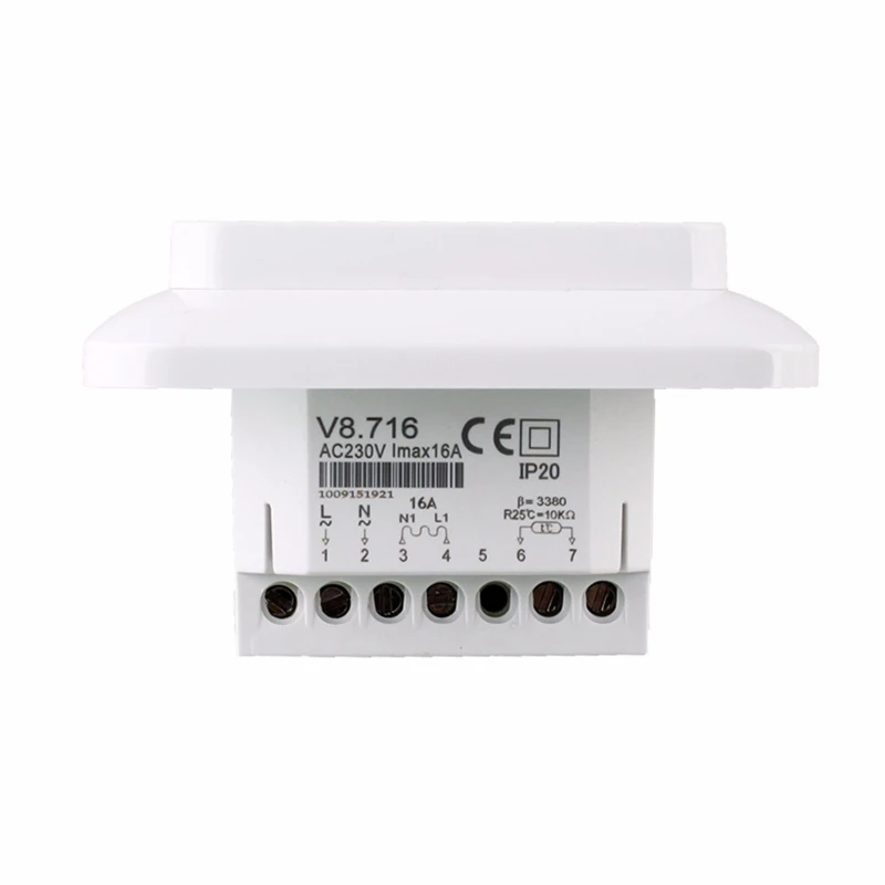 Termostato de pantalla táctil termostato eléctrico termostato de habitación termostato de calefacción bajo suelo termostato programable 16A V8716 Termostato de pantalla táctil termostato eléctrico termostato de habitación termostato de calefacción bajo suelo termostato programable 16A V8716