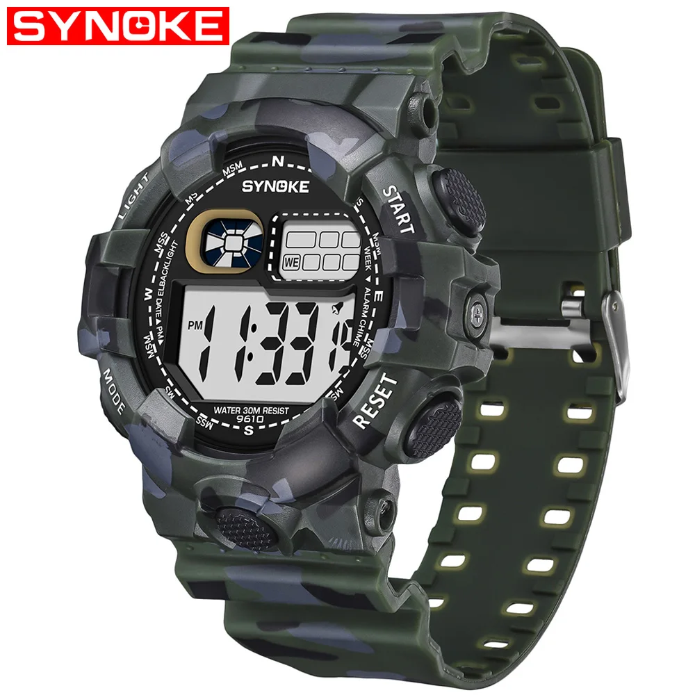 SYNOKE, мужские спортивные студенческие часы, детские часы, часы для мальчиков, светодиодный G цифровой наручные часы, ударные электронные часы для мальчиков и девочек