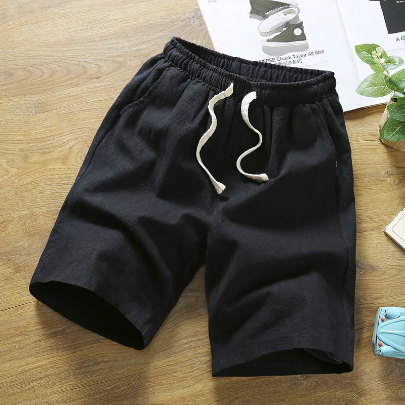 Мужские летние шорты Плюс Размер повседневные льняные шорты мужские китайские короткие брюки длиной до колена хип-хоп для 150 кг