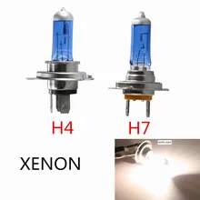 1pc Super bright White Halogen Bulb H4 H7 12V 55W 6000K White car light halogen xenon lamp bulb Car Styling Headlight Fog Lights