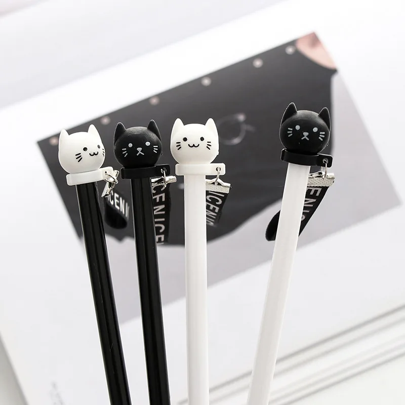 

Cartoon Black Cat Gel Pen Kawaii Writing Handle Pens for Girls Creative Office Stationery School Supplies Wholesale