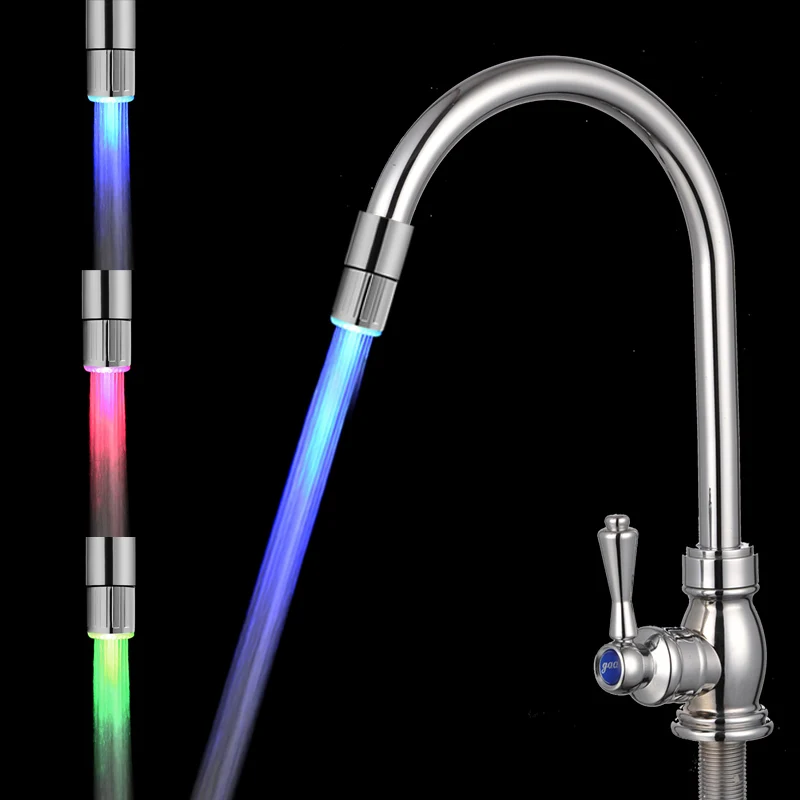 

1Pcs Glow LED Faucet Temperature Sensor Light RGB 7 Color Shower Kitchen Water Tap Temperature Sensor Light Water Tap