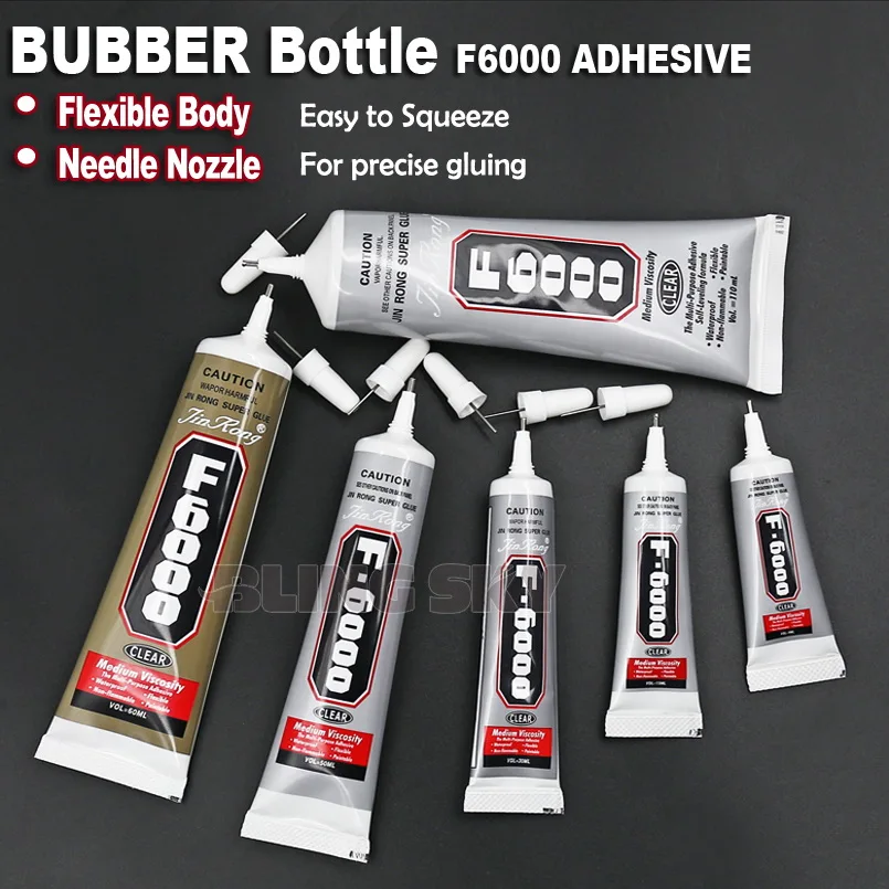

F6000 Recommend ! 9ml-110ml Needle Nozzle Adhesive Glue,clear gel multi purpose work for DIY nail jewelry crystals rhinestones