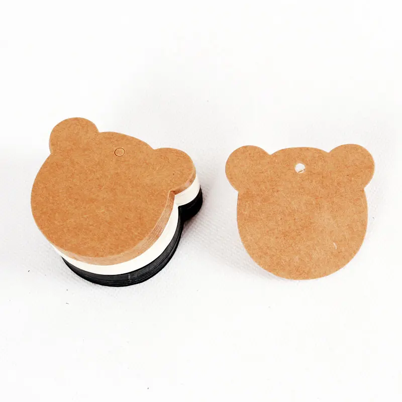 100pcs Cut Bear Shape Kraft Paper Card Garment Tags Labels Wedding Favour Gift Tag DIY Price Label Party Favor Jewelry Cards | Украшения и