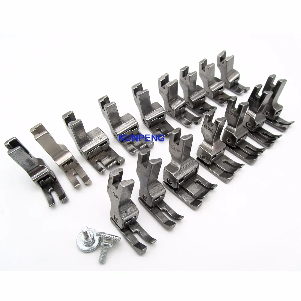 

INDUSTRIAL SEW MACHINE 16 METAL COMPENSATING FOOT SET # KP-PF16