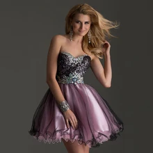 2017 Charming Mini Short Homecoming Dresses 8th Grade Party Dresses Black Pink Rhinestones Sequined Graduation Dresses