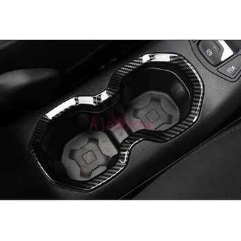 

2016-2017 Carbon Fiber Color Hand Break Trim Water Cup Holder Gear Knob Cover Chrome Car Styling For Jeep Renegade Accessories