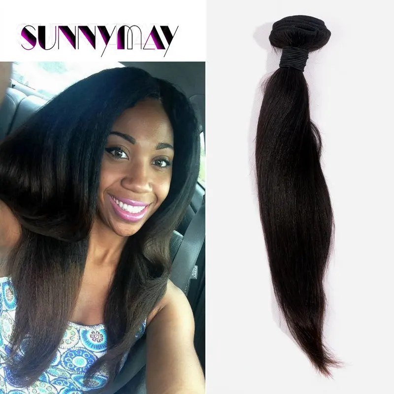 Sunnymay 100g Peruvian Yaki Straight Hair Weft Virgin Hair Weave