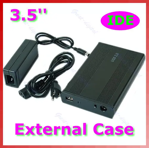 

Durable USB 2.0 IDE HDD Hard Disk Drive Enclosure External Case Silver 3.5 Inch