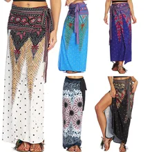 Летняя юбка богемные пояса с принтом Макси юбка многоцветная модная народная женская юбка длинная юбка# YL5