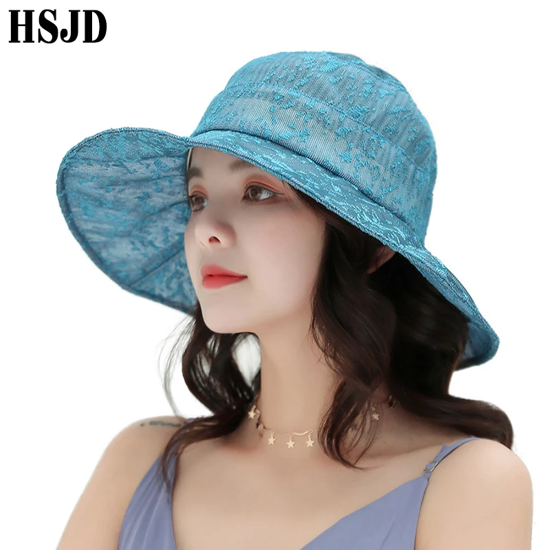 2019 новые летние женские широкие шляпы с полями, солнце, модная женская шляпа, защита от солнечных лучей на пляже складной солнцезащитный