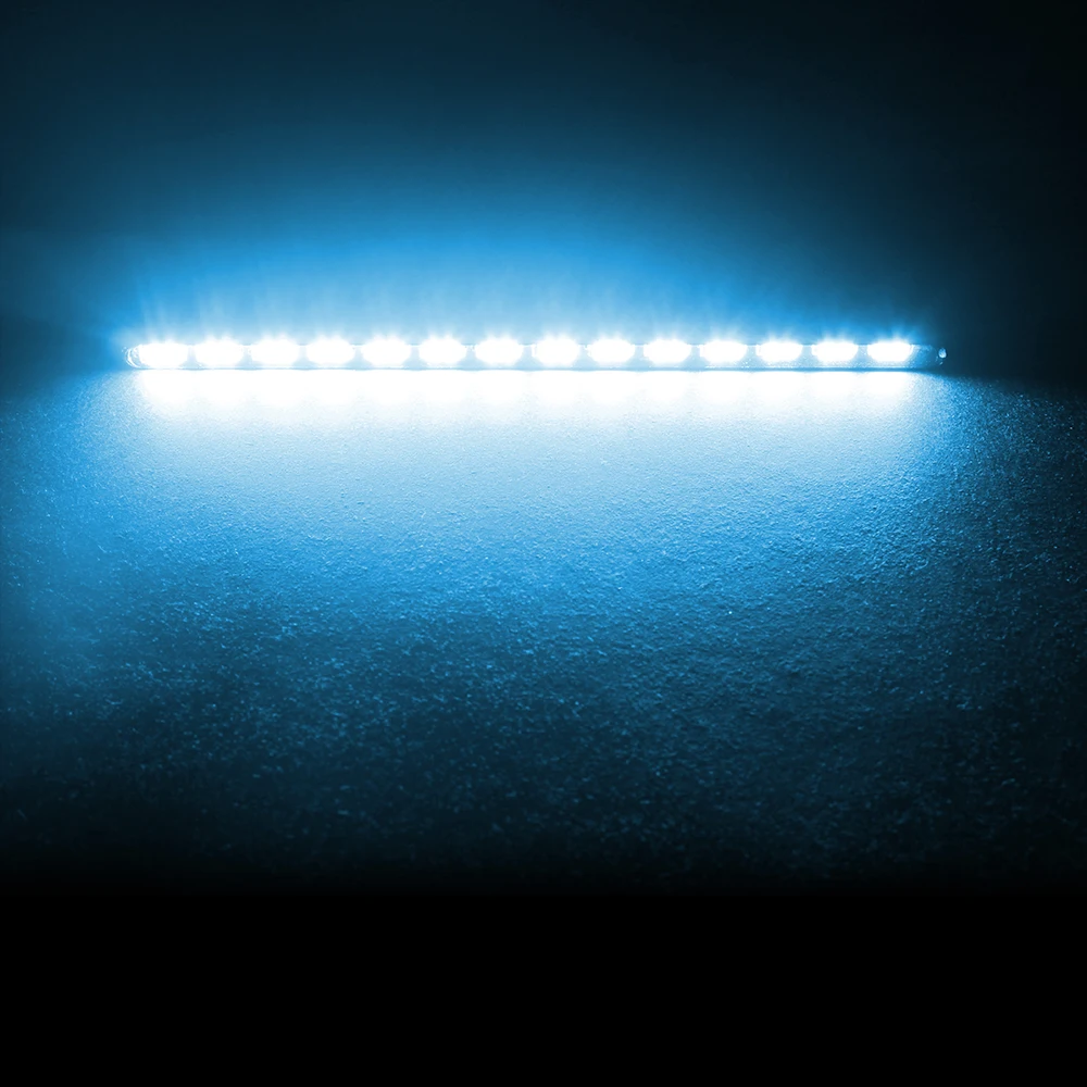 FORAUTO 2 шт. 14 светодиодный s дневной ходовой светильник Дневной светильник 7030 DRL светодиодные полосы водонепроницаемый супер яркий SMD алюминиевый корпус автомобильный Стайлинг