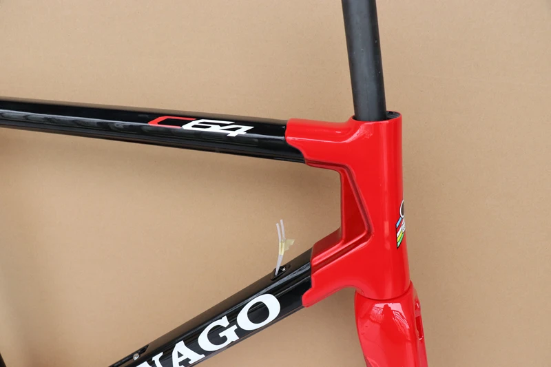 Clearance 2019 New arrival T1100 UD Glossy Black Red Colnago C64 carbon road frame bicycle Frame set with 15 colors for selection 1