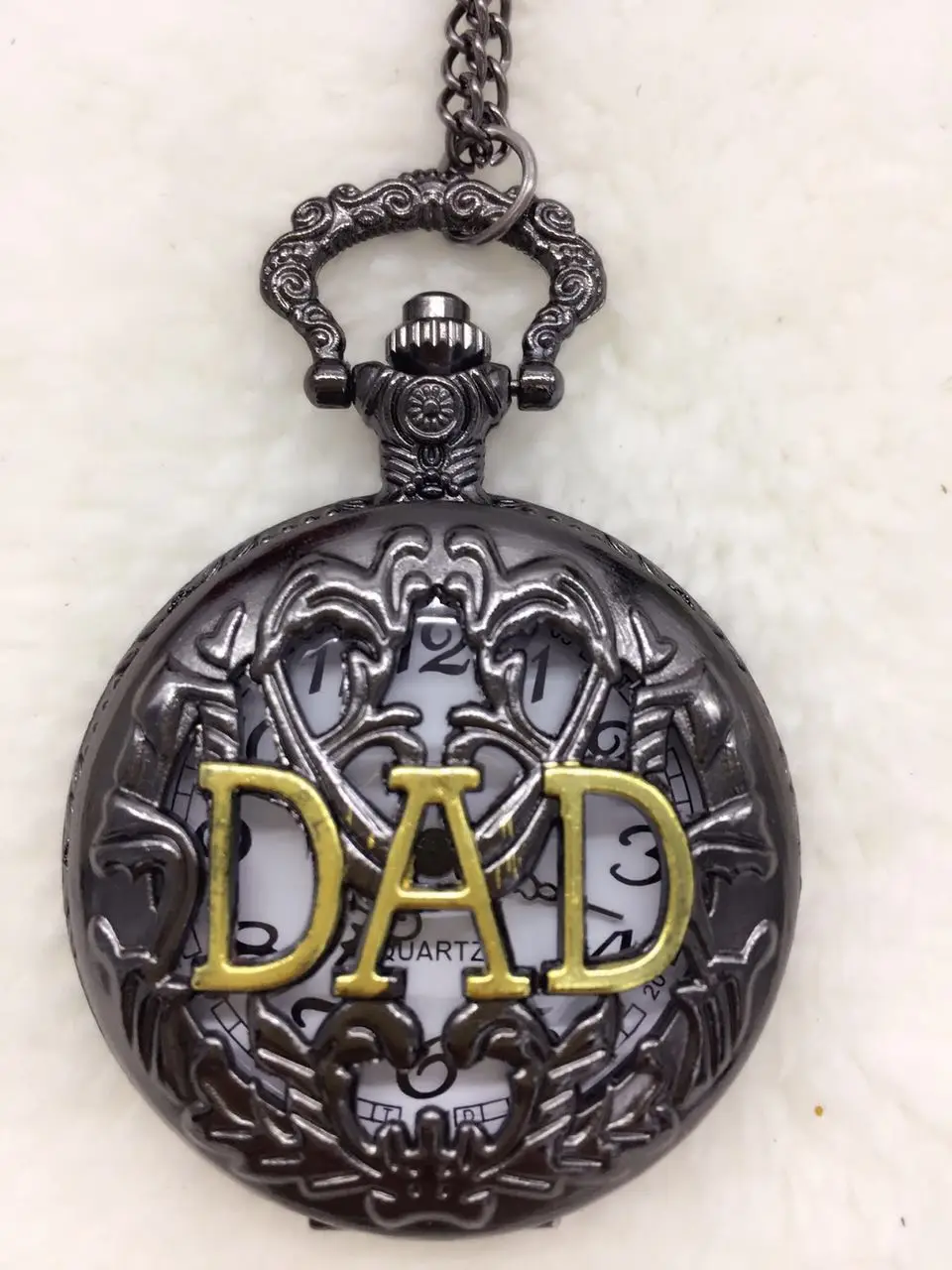 new-arrival-bronze-the-greatest-dad-round-dial-quartz-pocket-watch-pendant-chain-men's-high-quality-best-gift-p333