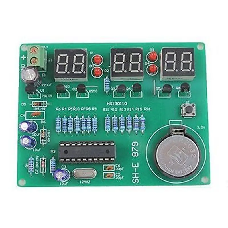 

DIY Kit Module 9V-12V AT89C2051 6 Digital LED Electronic Clock Parts Components
