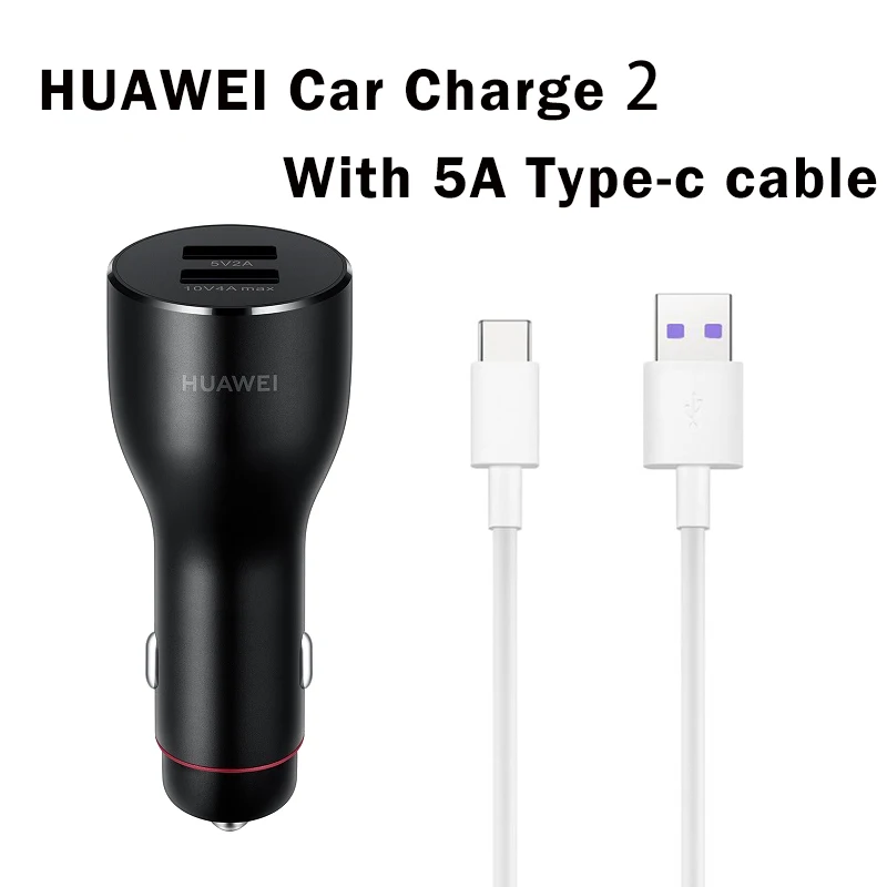 Оригинальное автомобильное зарядное устройство huawei SuperCharge 2 Адаптер для быстрой зарядки Max 40 Вт 5A кабель type-c type C huawei mate 20 Pro mate 20 RS - Тип штекера: HUAWEI Car Charge 2