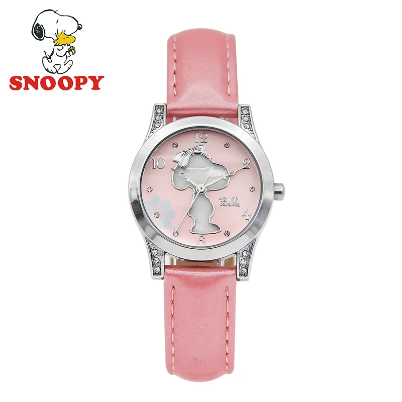 

Snoopy Kids Watch Women chilidren Waterproof Shell Casual Fashion Cute Quartz Wristwatches Girls Leather Watchband clock