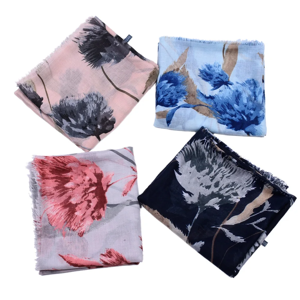 

2019 Fashion Cotton Dandelion Print Fringe Scarves And Shawls Women Florall Scarf Wrap Hijab 4 Color 10pcs/lot Free Shipping