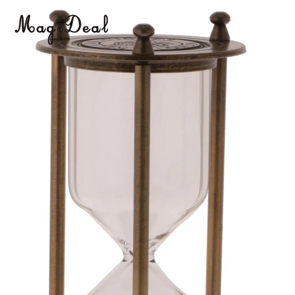 Retro Metal Frame Empty Hourglass Sandglass Sand Timer Living Room Home Office Desk Table Decor Friends Children Novelty Gift