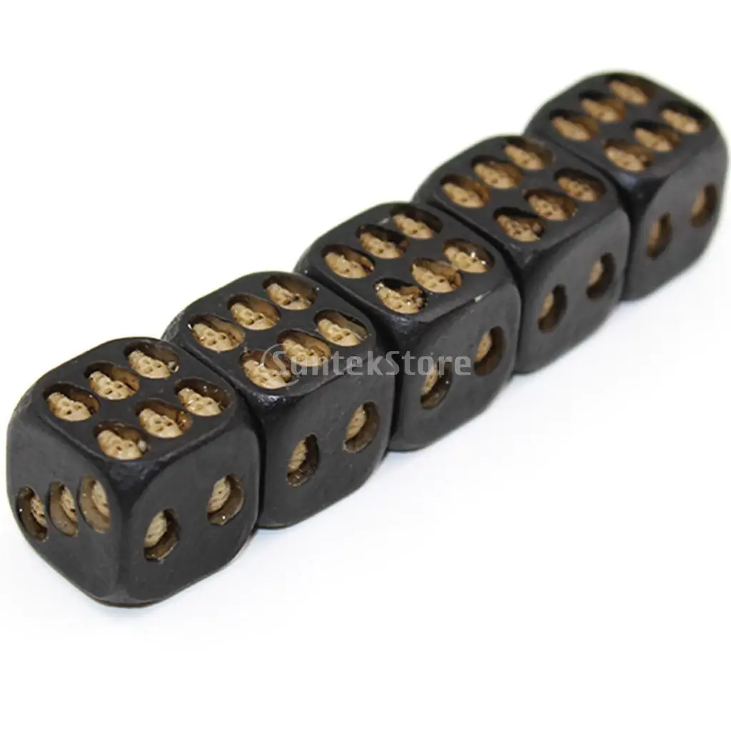 MagiDeal Dice with 3D Skull Death Black Skull Dice D6 Novelty Black Resin Skull Dice (6pcs)