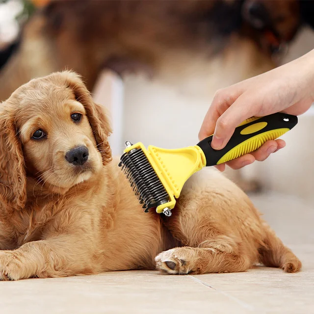 Multi-Functional Useful Pet Dematting Comb Pets Dog Grooming Brush Tool Practical Pet Grooming Tool With 2 Sided Undercoat Rake