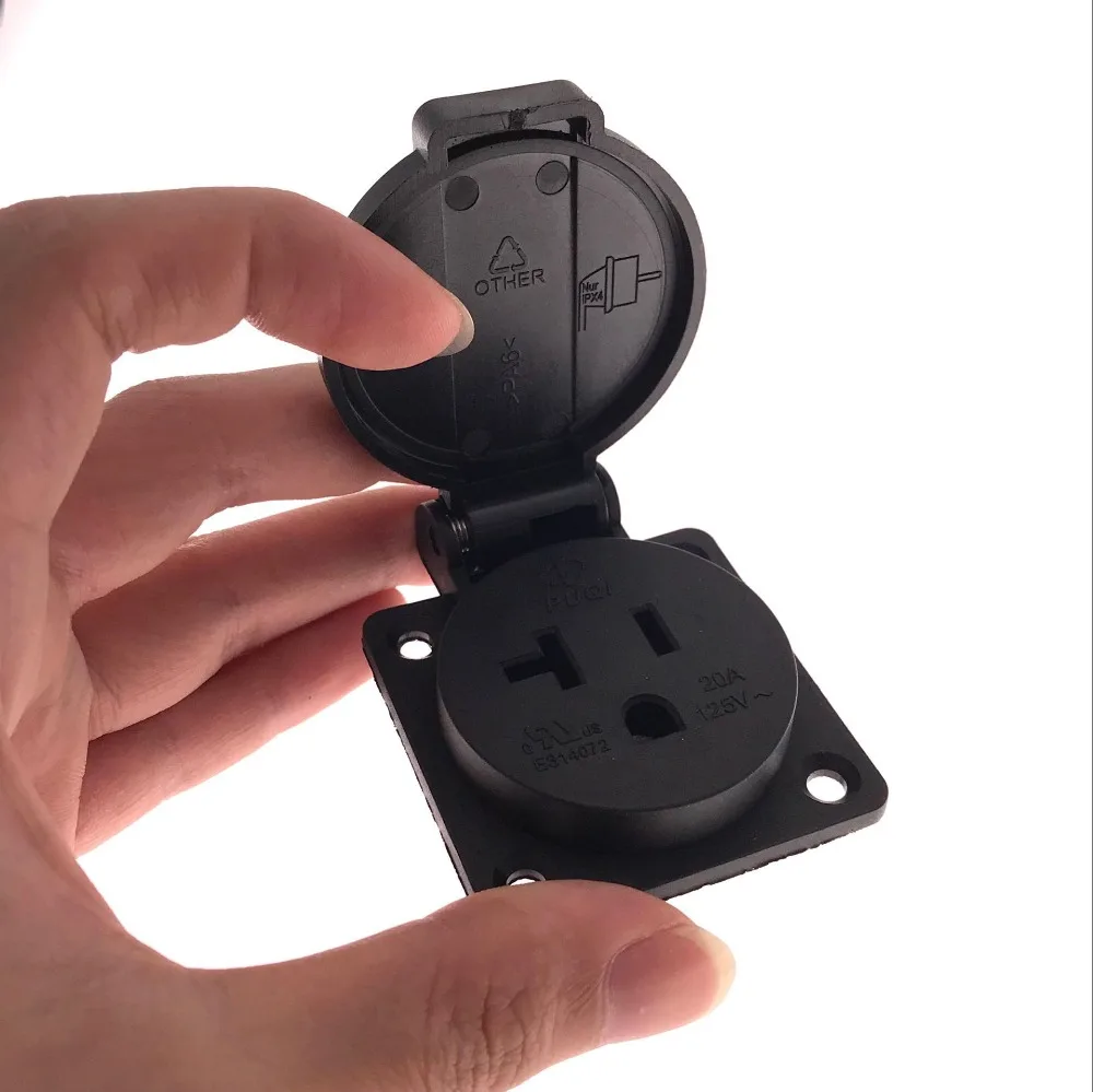 

Black NEMA 5-20R American 20A 125V Blue IP44 Generator Control Panel industry waterproof concealed socket US wire connector plug
