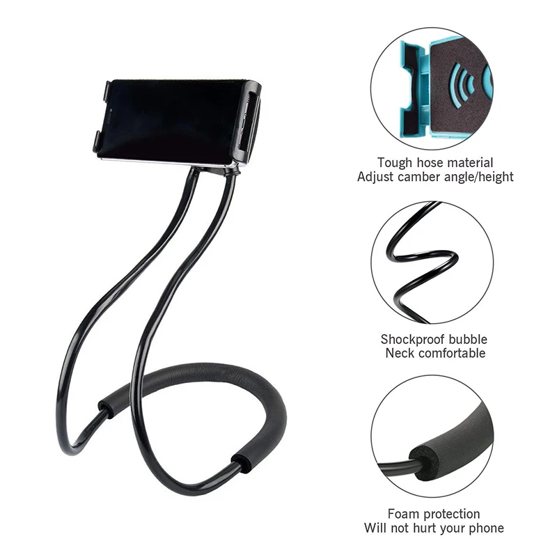  Fimilef Lazy Neck Phone Holder Stand for iPhone Universal Cell Phone Desk Mount Bracket for Samsung