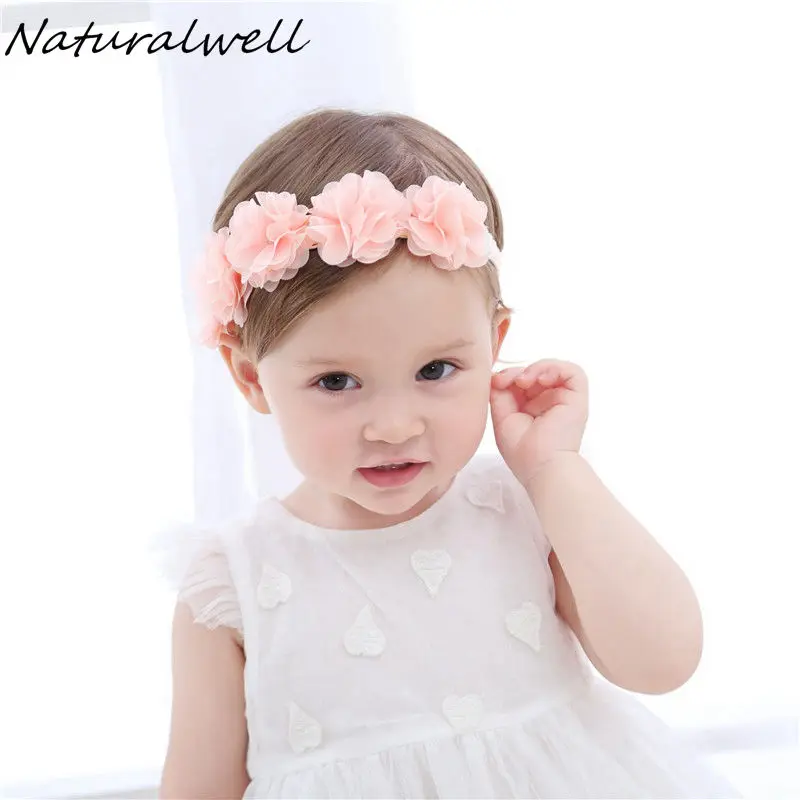 

Naturalwell Flower headband bandage Lace hairband Girls hairpiece Child hair accessory Baby hairband Newborn shower gift HB090
