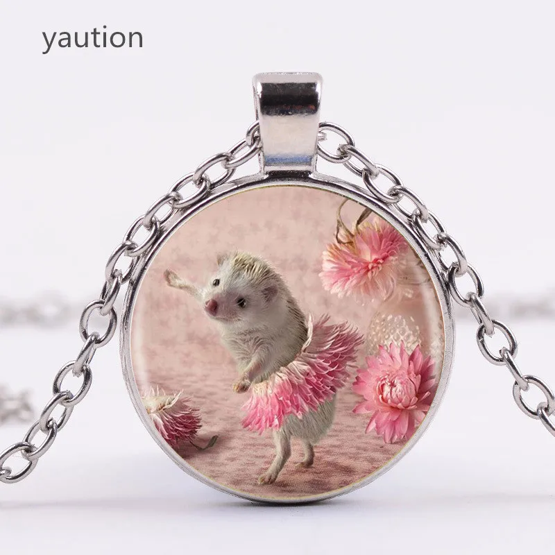 

3 Colors New Arrival Hedgehog In The Fog Pendant Necklace Long Chian Statement Handmade Fashion Necklace For Women