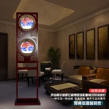 Высокое Качество Китай Старинные Керамические Ретро Торшер Home Decor Деревянный Цветочный Рисунок Торшеры Семья Свет