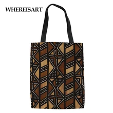 WHEREISART женские сумки холщовые сумки многоразовые хлопковые продуктовые хозяйственные сумки эко складные южно-африканские ретро сумки с узором