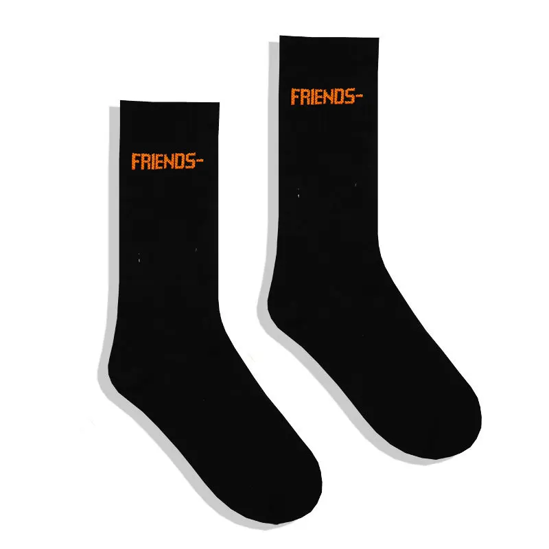 Dreamlikelin V черные оранжевые носки женские высокие уличные хип хоп скейтборд модные друзья буквы Носки