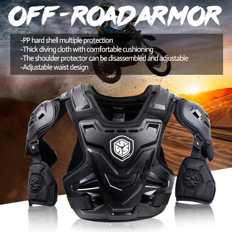 Scoyco Black Motorcycle Armor Safety Vest Jacket Chamarra Motocicleta